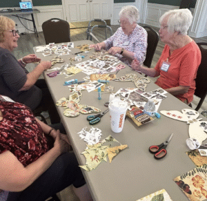 Seniors doing craft projects